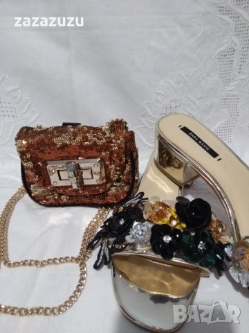 Супер дамска златна чантичка за кръста и през рамо, снимка 3 - Чанти - 32238633