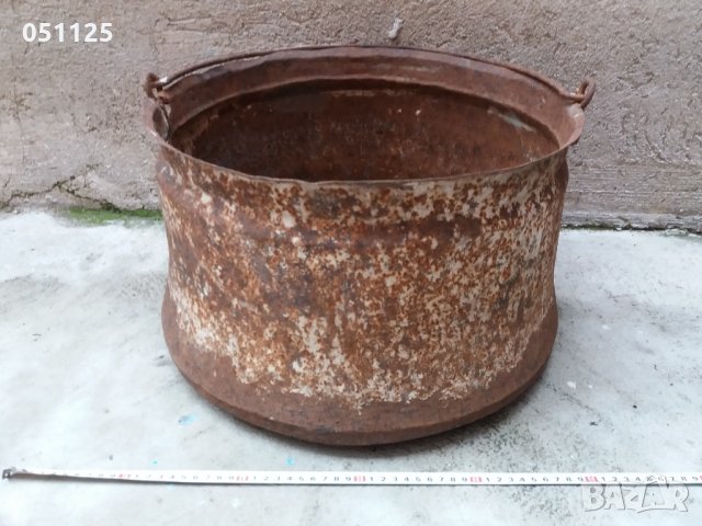 стар огромен кован казан, котел за декорация - възраждане!, снимка 2 - Антикварни и старинни предмети - 33438215