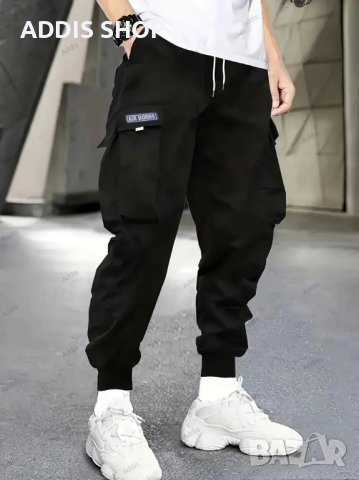 Мъжки ежедневни карго панталони в уличен стил с голям размер, 3цвята, снимка 12 - Панталони - 43900188