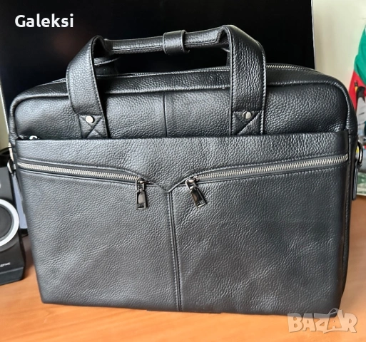 Мъжка елегантна офис чанта за лаптоп 15”/Бизнес куфарче от естест. кожа!, снимка 6 - Чанти - 53481102