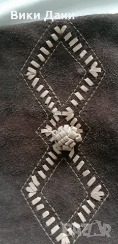 кожена Хипи торбичка чанта велур, снимка 3 - Чанти - 32896003