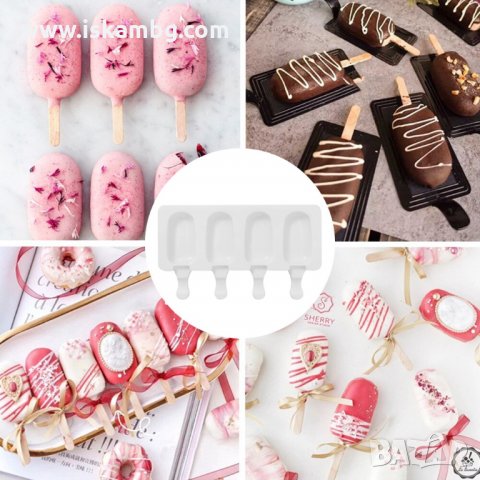 3 ВИДА ескимо сладолед силиконова форма молд калъп за направа на попсикълс popsicle - КОД 3211, снимка 7 - Други - 33576676