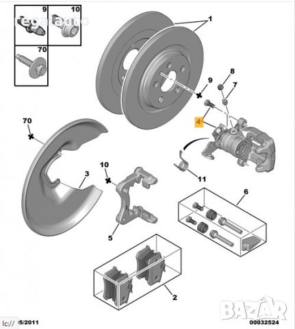4401C8,9464216180 спирачен апарат заден ляв CITROEN C8,FIAT ULYSSE,LANCIA PHEDRA,PEUGEOT 807, снимка 6 - Части - 32595877
