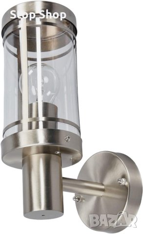 Външна стенна лампа Lindby от неръждаема стомана, IP44, сребърна стенна лампа, външно осветление, ст, снимка 6 - Външни лампи - 43940638