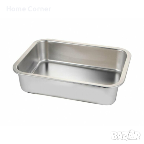 Правоъгълна тава от неръждаема стомана, 50/35/15см, снимка 2 - Съдове за готвене - 44910343