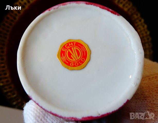 Ваза,кана,баварски порцелан,злато. , снимка 10 - Антикварни и старинни предмети - 34806443