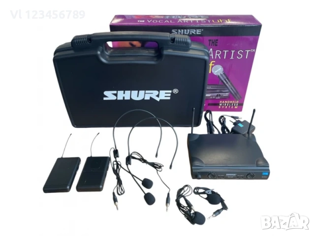 2 микрофона брошка, 2 микрофона диадема + куфар, Shure SM58