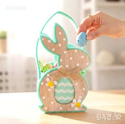 6410 Декоративна великденска кошничка за яйца Зайче