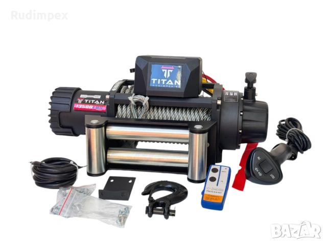 Лебедка TITAN ULTRA 13500 Lbs , 12V, електрическа, за пътна помощ и джип