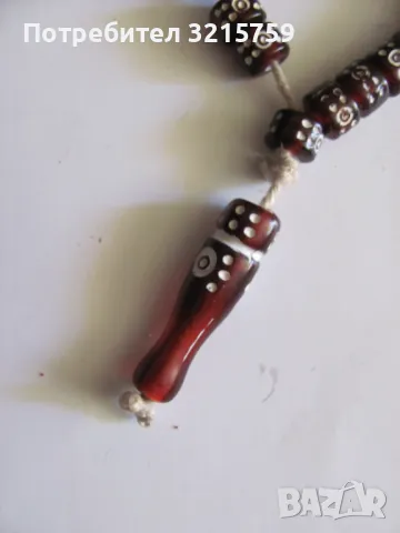 Стара броеница -стъклени мъниста, снимка 3 - Антикварни и старинни предмети - 50324008