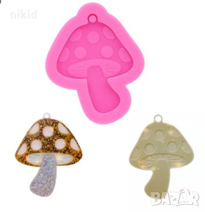 Гъбка гъба с точки висулка силиконов молд форма за декорация торта фондан шоколад гипс смола висулка