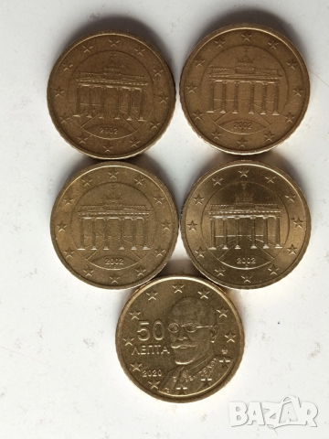 50 евро цента от различни държави и години , снимка 2 - Нумизматика и бонистика - 53580839