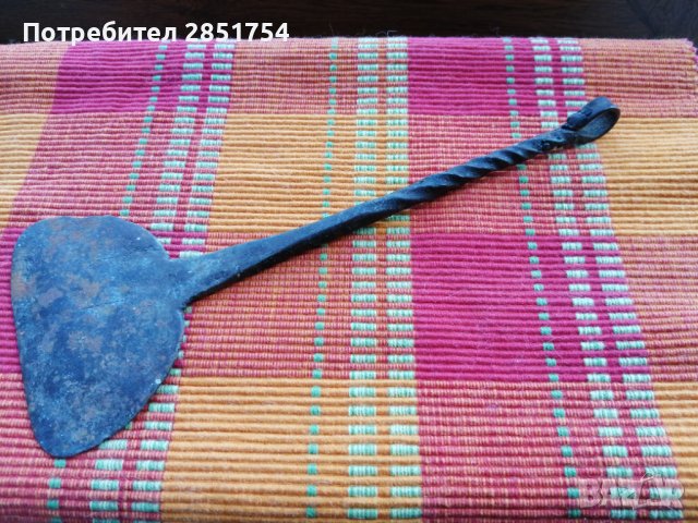 Старинна шпатула за пещ от ковано желязо , снимка 8 - Антикварни и старинни предмети - 36609119