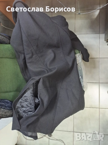 Мъжко палто, черено, дизайн с яка, XL, снимка 4 - Палта - 53313992