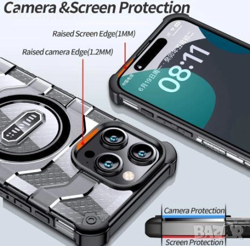 Калъф Wlons Hard Armor с MagSafe / Черен-прозрачен / за iPhone 17 Pro 6.3 Баркод : 3133278, снимка 3 - Калъфи, кейсове - 52526327