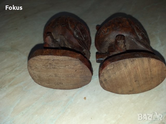 Лот бухалчета сови дърво и месинг, снимка 3 - Антикварни и старинни предмети - 43504600