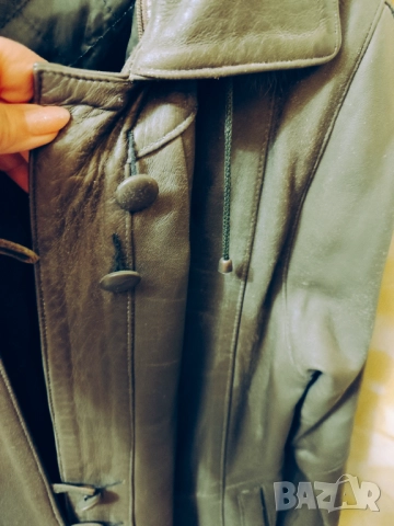 Елегантно дамско кожено яке маслено зелено– естествена кожа, снимка 2 - Якета - 40836007