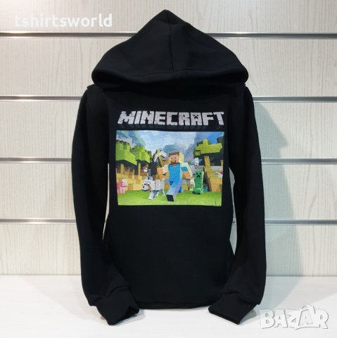 Нов детски суичър с дигитален печат MINECRAFT в черен цвят, снимка 7 - Детски анцузи и суичери - 39094844
