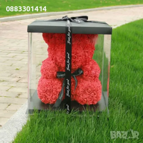 Мече от рози Подарък за Свети Валентин, Осми Март , снимка 8 - Декорация за дома - 49053154