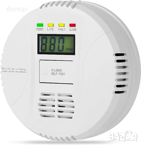 Детектор за въглероден оксид, захранван от батерии, AGSMXSYG Аларма с цифров дисплей