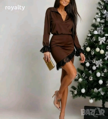 Рокля с Дантела Два Цвята , снимка 2 - Рокли - 52933639