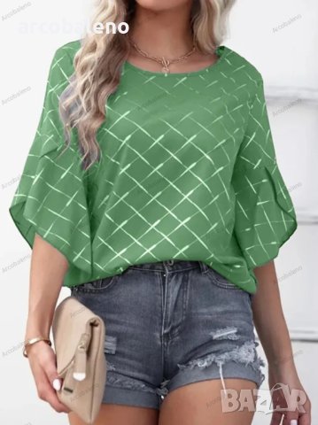 Дамска свободна ежедневна блуза с 3/4 ръкави, 6цвята , снимка 2 - Тениски - 40378400