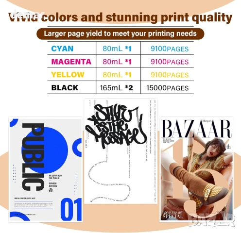 Комплект 31 32XL бутилки с мастило за HP Smart Tank принтери, снимка 3 - Консумативи за принтери - 50964341