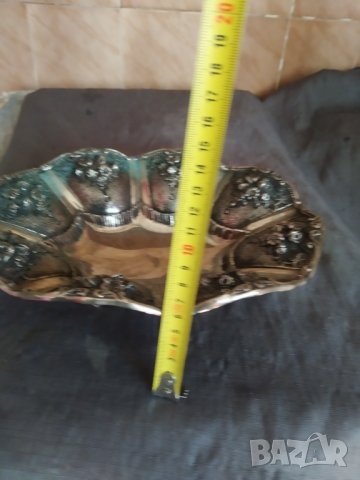 посребрена метална купа в стил арт деко, снимка 2 - Други ценни предмети - 37411843