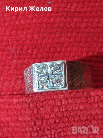 ФЛОРАЛНО ОРНАМЕНТИРАН СКЪПОЦЕНЕН АРТ ДЕКО ПРЪСТЕН СРЕБРО 800 МАЙСТОРСКА ИЗРАБОТКА с ЦИРКОНИ 25833, снимка 18 - Пръстени - 35826011