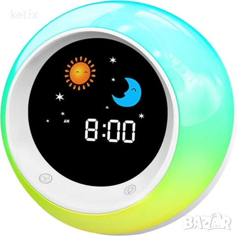 Детски будилник, часовник за сън със слънце и луна