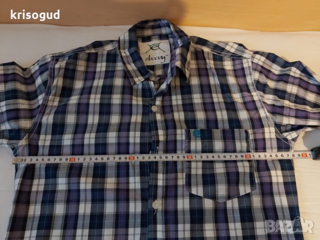 Карирана мъжка риза, размер: S, 100 % памук, снимка 4 - Ризи - 27319684