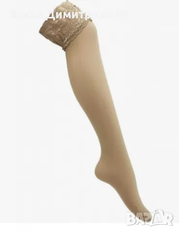 Дамски чорапи с дантелена лента, снимка 4 - Бельо - 49327444