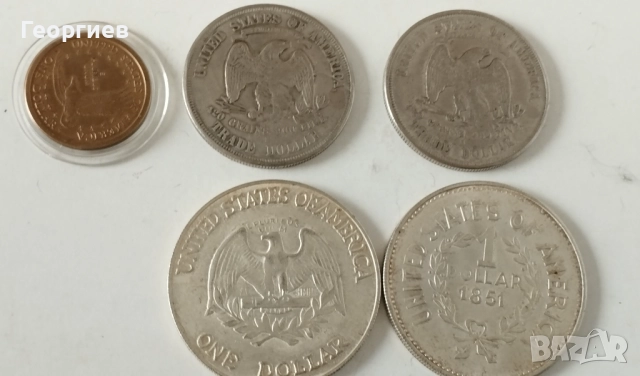 Медно кюлче и монети от САЩ,цент,банкноти,значки с знамена.., снимка 13 - Нумизматика и бонистика - 49326460