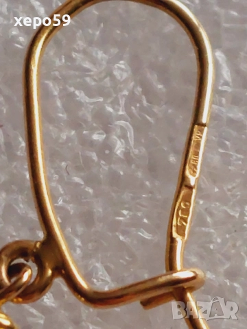 Стари антикварни златни 18 каратови обеци с натурален червен корал, снимка 6 - Обеци - 52682389