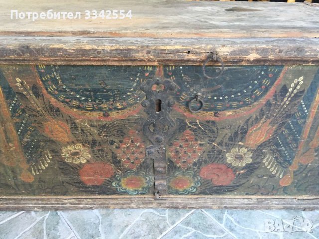 РАКЛА САНДЪК ЗА ЧЕИЗ МЕТАЛЕН ОБКОВ РИСУВАН, снимка 2 - Антикварни и старинни предмети - 38255108