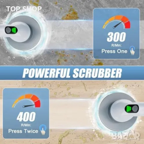 Нов Мощен безжичен скрубер Електрическа четка за почистване 7 сменяеми глави, снимка 4 - Други стоки за дома - 49922839