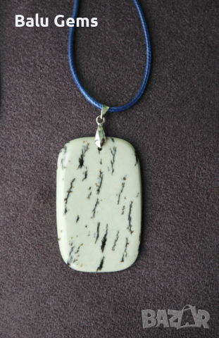 Висулка яспис, естествен камък, нова, собствен модел, снимка 2 - Колиета, медальони, синджири - 44900915