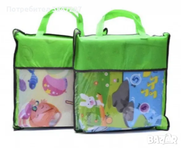 ♦️♦️Двулицево детско килимче, Топлоизолиращо. 120х180 см и дебелина 0.5 см "Учи английски"