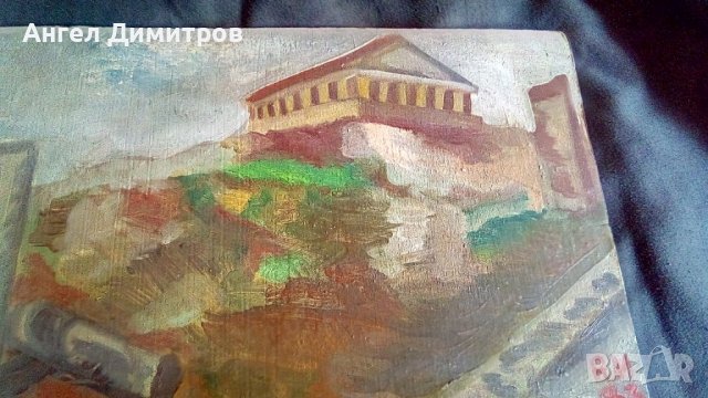 Акропола маслена картина 1983 г подписана , снимка 7 - Картини - 38684995
