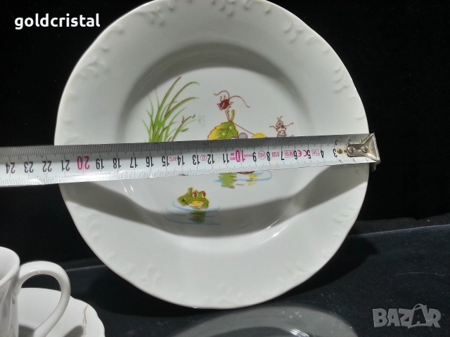 Стар български порцелан детски комплект за хранене , снимка 3 - Антикварни и старинни предмети - 52819496