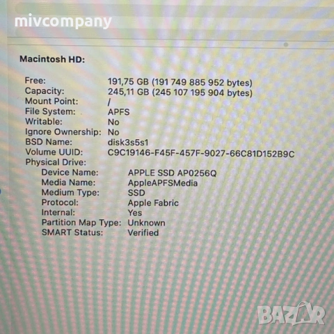 Лаптоп Apple MacBook Air M1 А2337(2020) 256/8GB, снимка 11 - Лаптопи за работа - 53144912