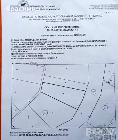 Земя, с. Баня, 6934кв.м, Иракли Вая, р. Вая

, снимка 2 - Земеделска земя - 47303072