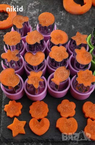 9 бр малки дълбоки метални резци форми пепа пиг за плодове зеленчуци тесто шишчета хапки декорация, снимка 3 - Форми - 35154345