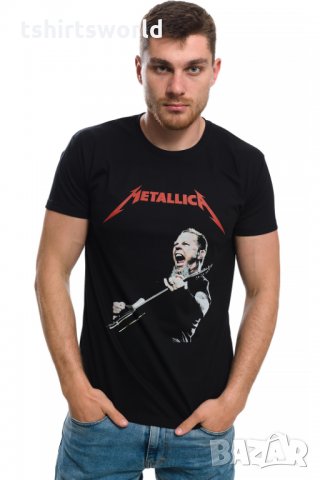 Нова мъжка тениска с дигитален печат на музикалната група METALLICA