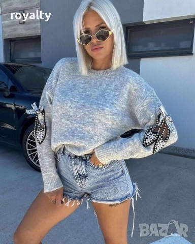 Дамски Пуловер Два Цвята 