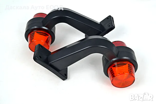 1бр. ЛЕД Maxi габарит, криво LED рогче,червено/жълто,12/24V, снимка 3 - Аксесоари и консумативи - 48797375