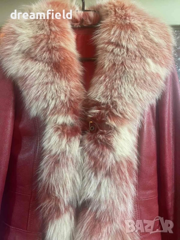 Младежко палто - кожа с богата гарнитура лисица, снимка 7 - Палта, манта - 52325683