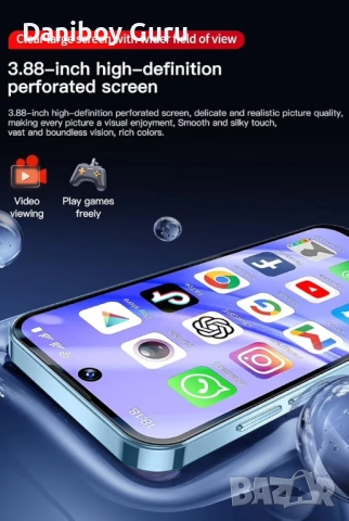 Мини Смартфон SOYES XS19 Pro, 3GB RAM, 32GB ROM, 3,88-инчов мини, 4G Android 12, Син, снимка 3 - Телефони с две сим карти - 52823190