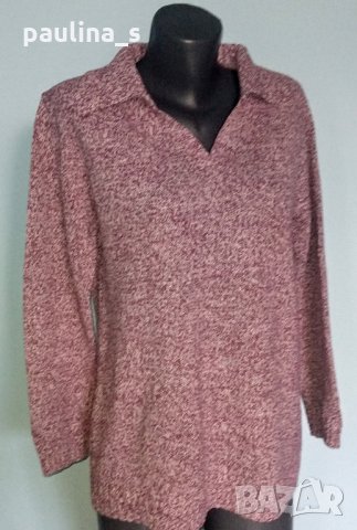 Меланжен памучен пуловер "Outfit"® / хипоалергичен, снимка 1 - Блузи с дълъг ръкав и пуловери - 26696850