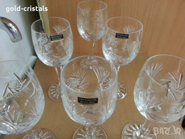  кристални чаши , снимка 3 - Антикварни и старинни предмети - 27163237